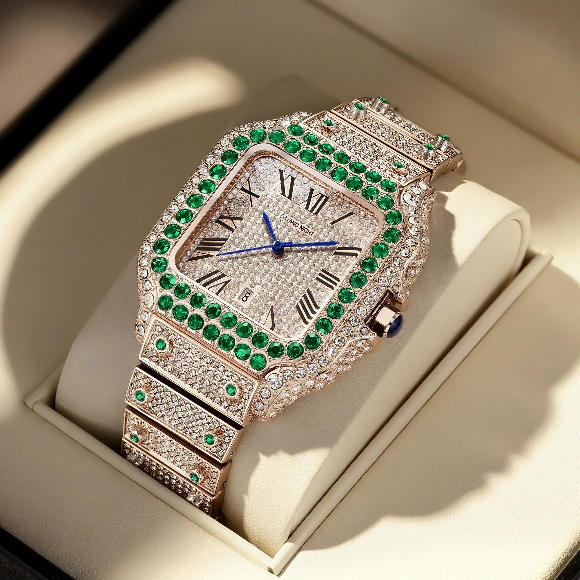 Luxury Full Moissanite Iced Out Watch | Men & Women’s Quartz Watch | Roman Numerals Party Clock | Passes Tester | Caratix - CaratixJewelry
